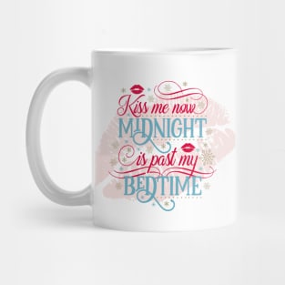 Kiss Me Now Funny New Year Graphic Mug